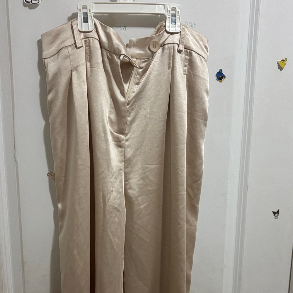 Women's Cream Pants: champagne princess polly satin